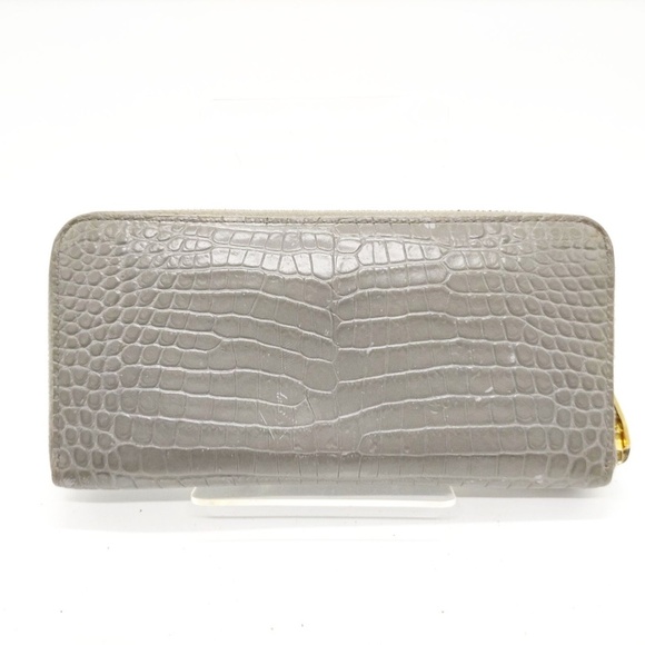 Saint Laurent Long Wallet Gray Leather - Picture 2 of 9